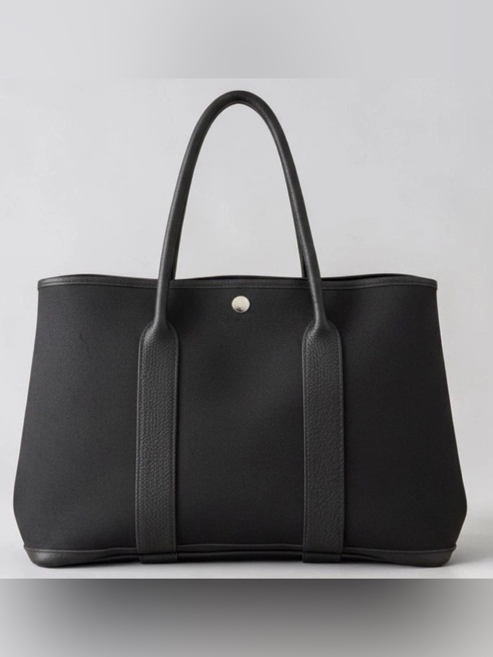 Hermès Garden Party 30 tote bag black canvas and Negonda calfskin leather